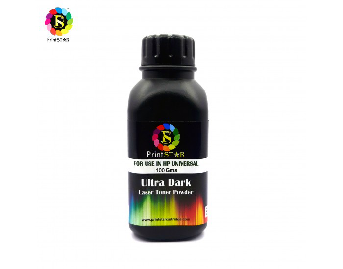 PRINT STAR LASER TONER POWDER FOR HP 12A UNIVERSAL 100 GMS (ULTRA DARK )